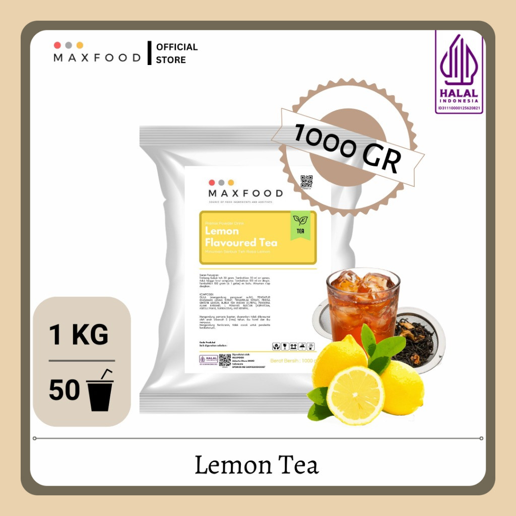 

MAXFOOD - Lemon Tea/ Teh Lemon/ Bubuk Minuman Rasa Lemon Tea 1 Kg