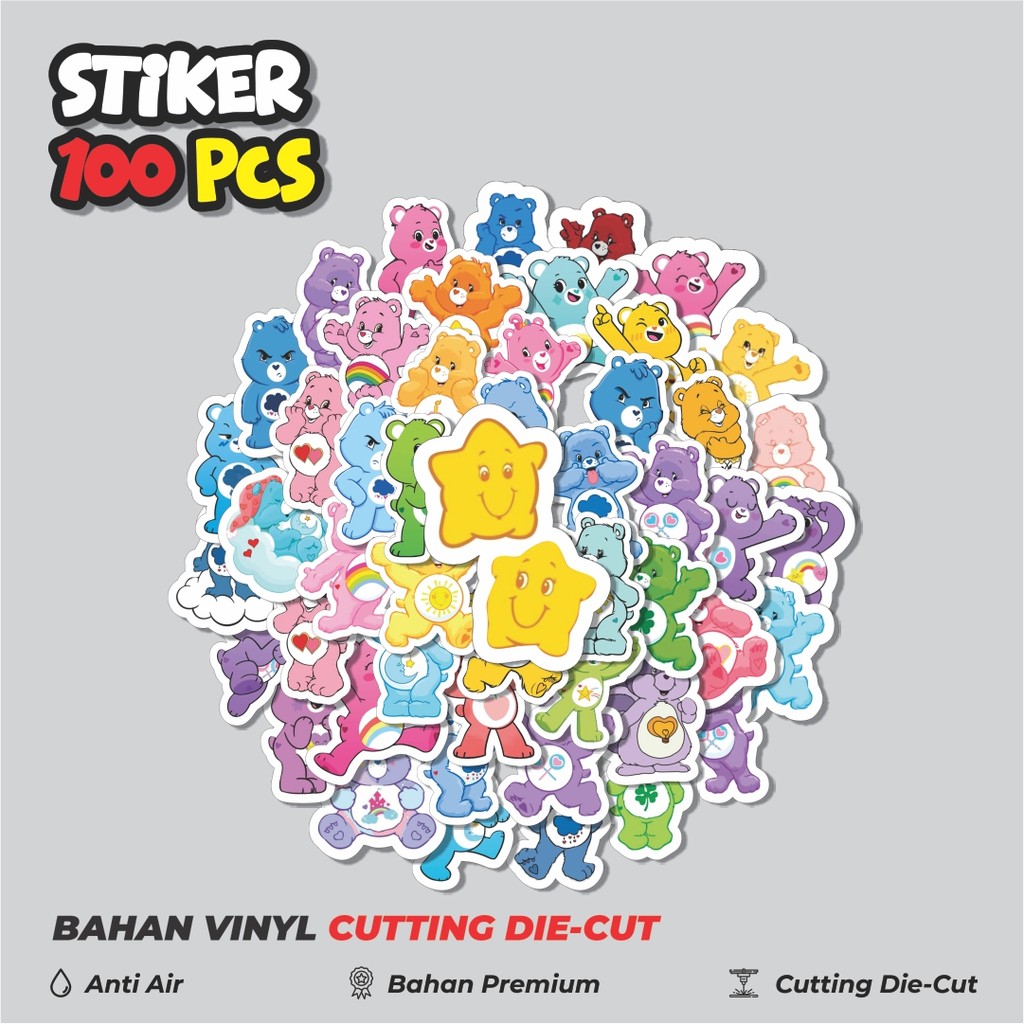 

Terbaru! 50 pcs Stiker Care Bears Dekorasi Lucu Kreatif untuk Notebook, Skateboard, HP