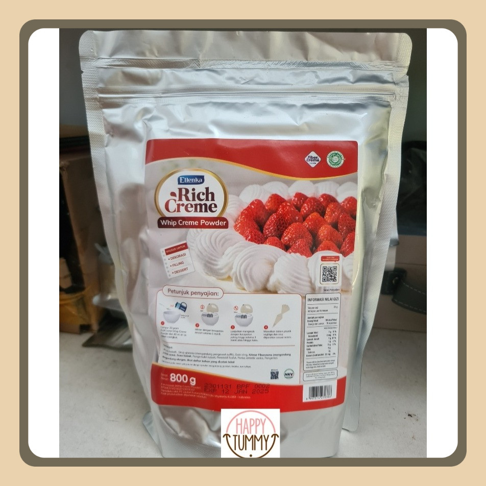 

800gr Rich Creme Whipping Cream Ellenka 800gr Pouch