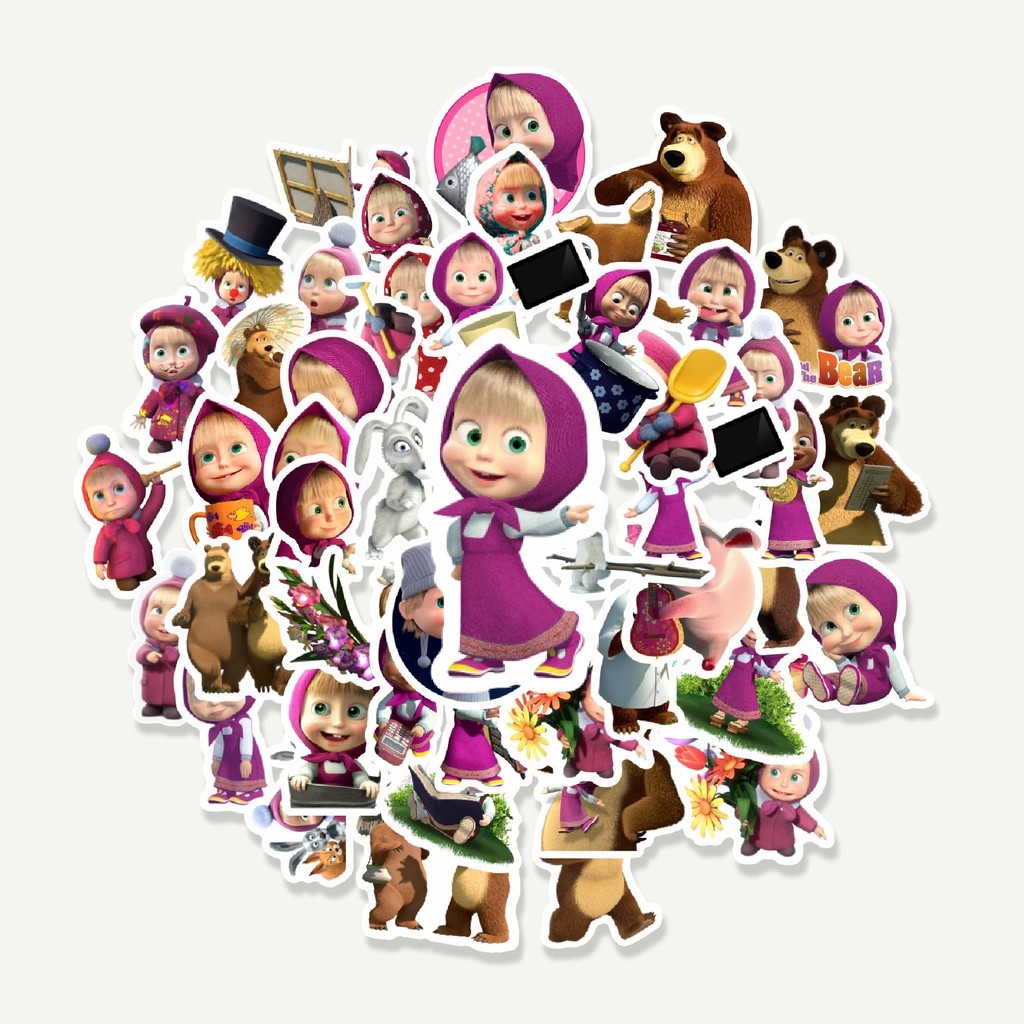 

Sticker Pack Sticker Kartun Masha And The Bear Sticker | Sticker TUMBLR | Stiker LAPTOP KOPER HELM