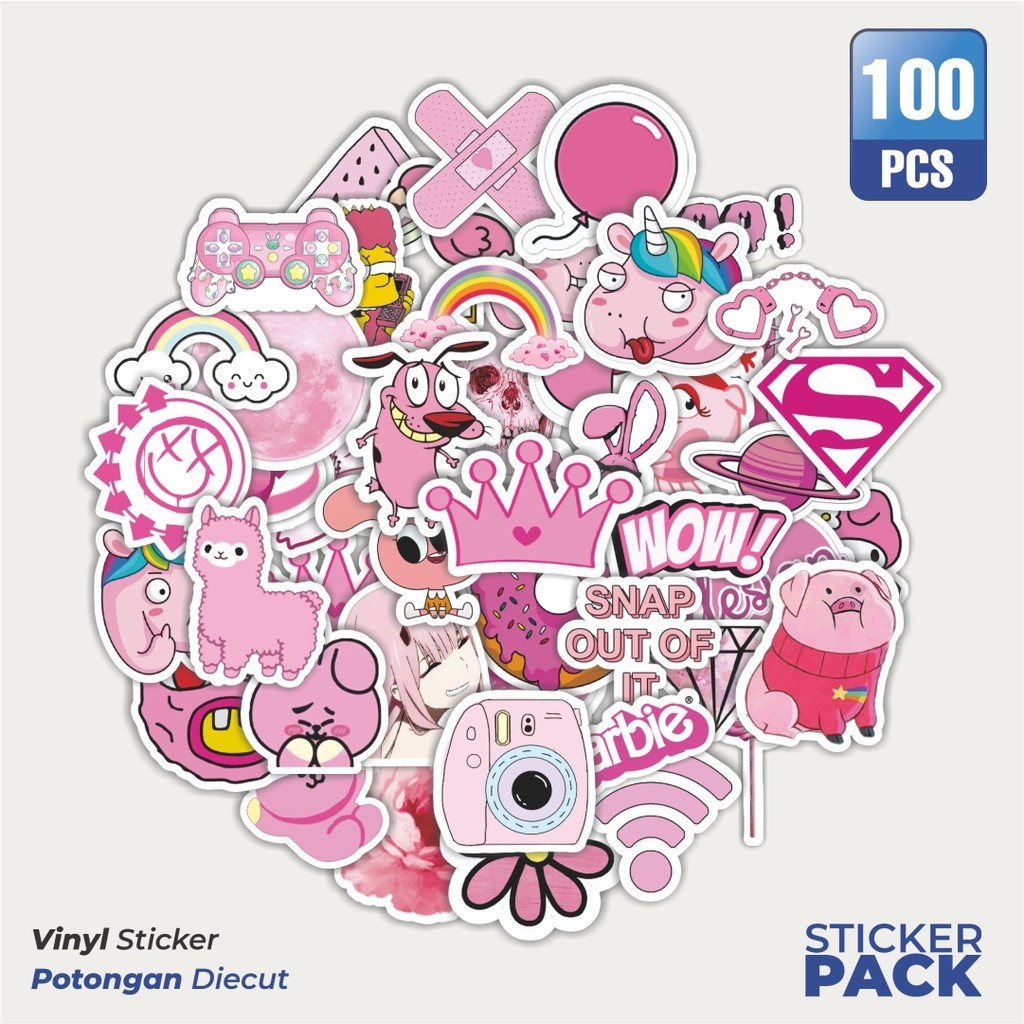 

Stiker Vinyl Stiker Pink Aesthetic Pinterest V5 Waterproof Aesthetic- Untuk Laptop, Motor, dan Helm - Paper Stationery Pack