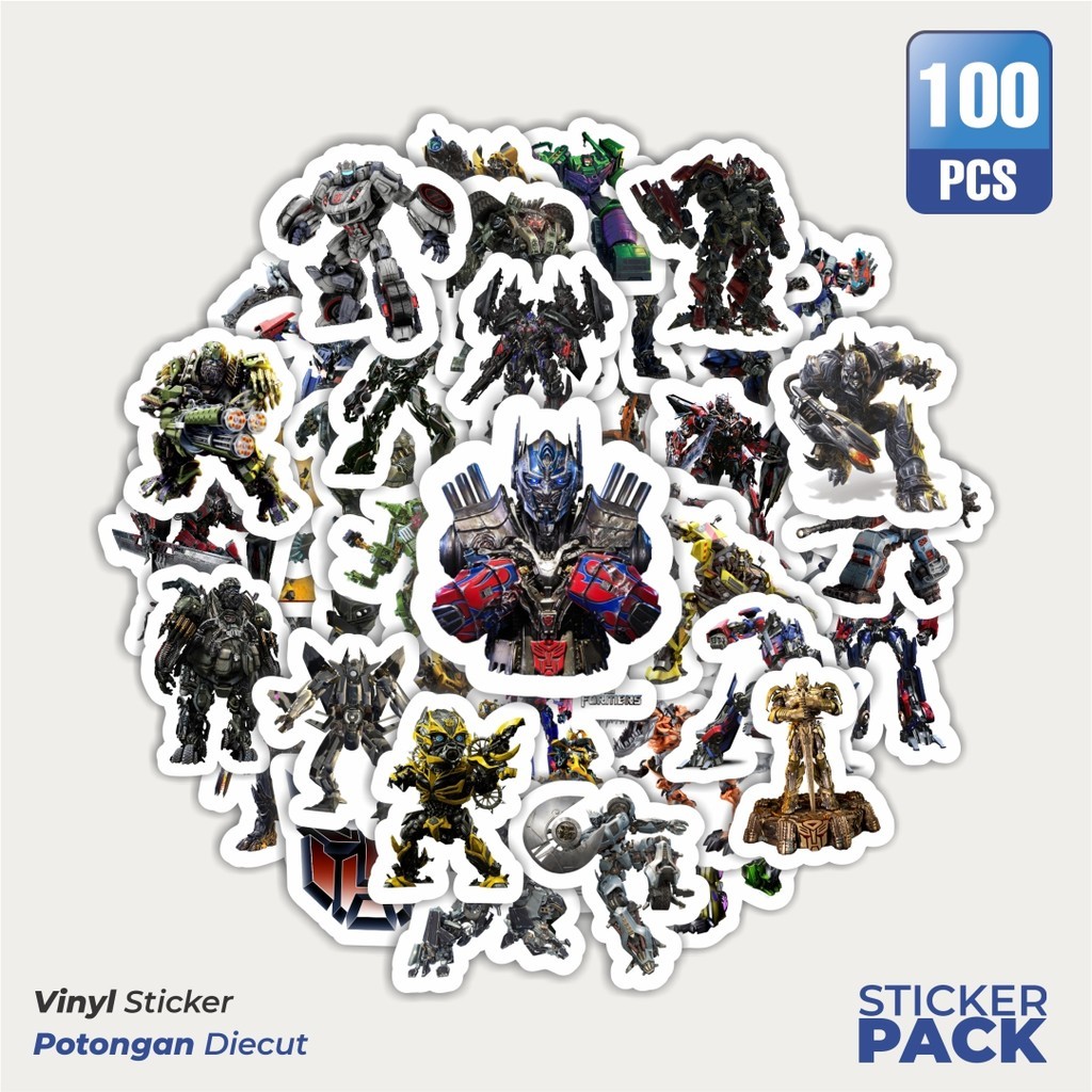 

Stiker Vinyl Stiker Kartun Transformer Waterproof Aesthetic- Untuk Laptop, Motor, dan Helm - Paper Stationery Pack