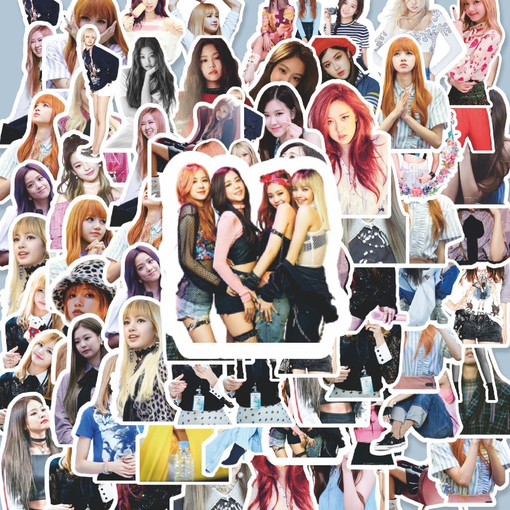 

100PCS Lucu Stiker Girl Band Korea Black Pink Stiker Aesthetic Stiker Anti Air Stikers Berperekat Waterproof sticker decal buat Motor Helm Buku Journal Koper Casing HP Laptop Botol Minum Hadiah anak