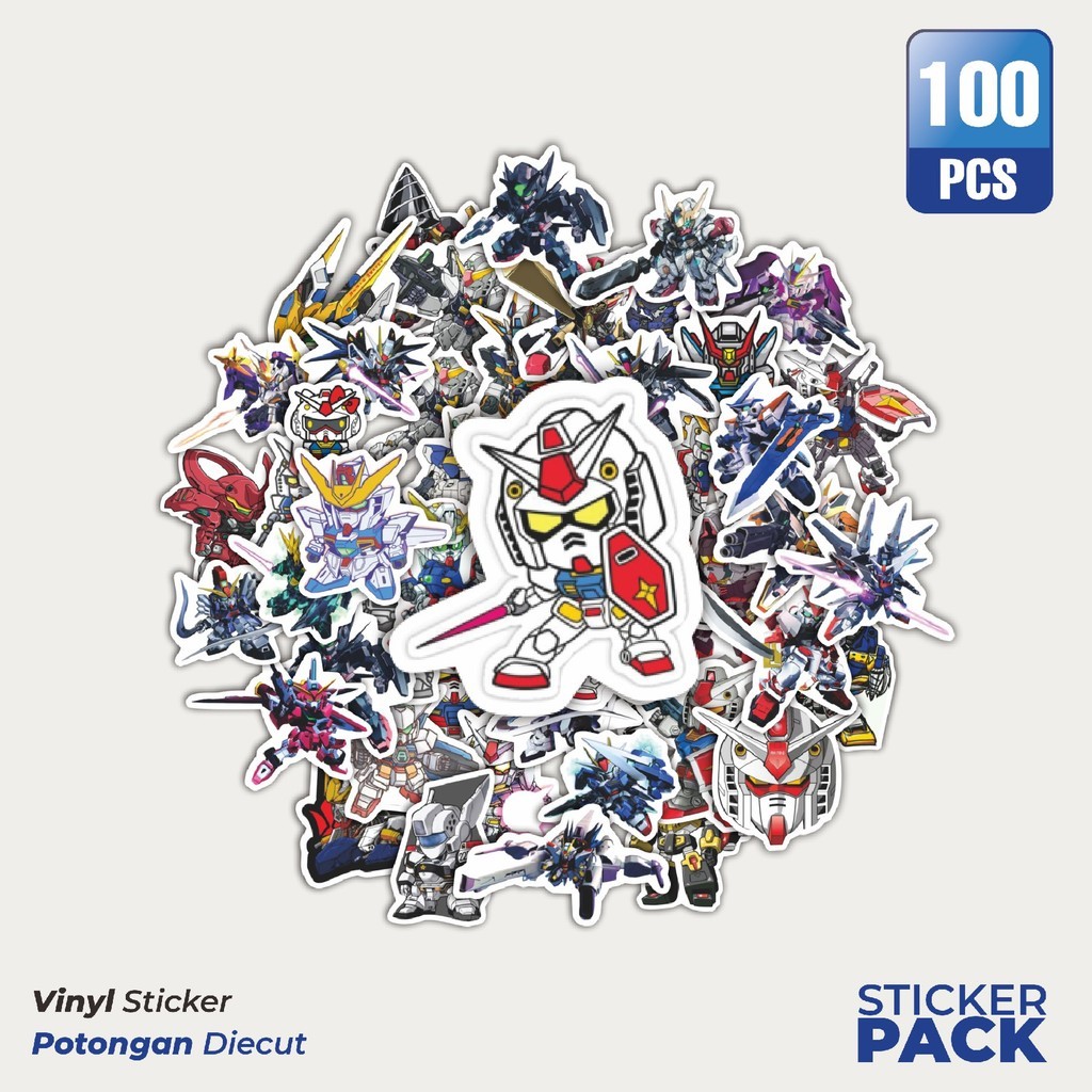 

Stiker Vinyl Stiker Gundam Waterproof Aesthetic- Untuk Laptop, Motor, dan Helm - Paper Stationery Pack