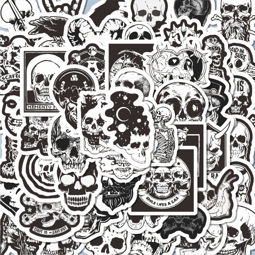 

100PCS Lucu Stiker Aesthetic Black And White Brand Distro Versi 4 Stiker Aesthetic Stiker Anti Air Stikers Berperekat Waterproof sticker decal buat Motor Helm Buku Journal Koper Casing HP Laptop Botol Minum Hadiah anak