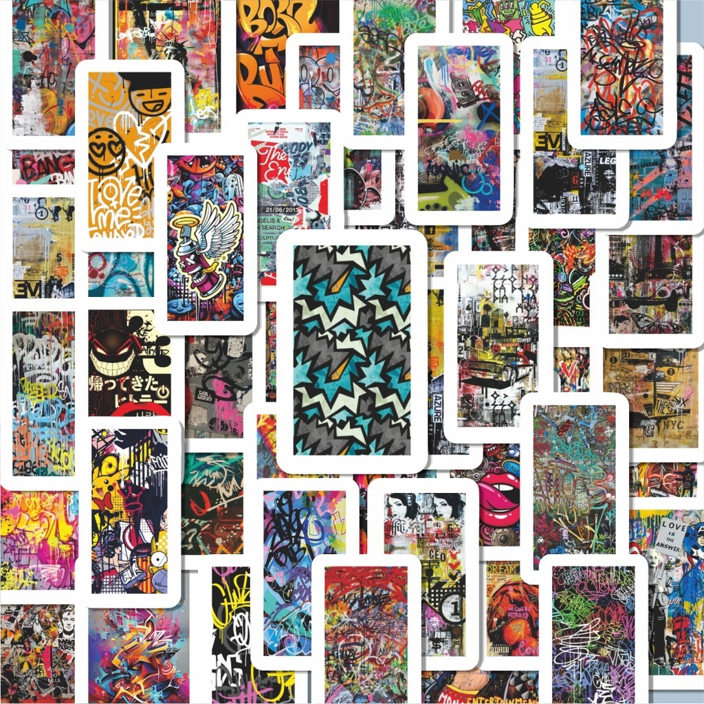 

100PCS Lucu Stiker Seni Abstrak Stiker Aesthetic Stiker Anti Air Stikers Berperekat Waterproof sticker decal buat Motor Helm Buku Journal Koper Casing HP Laptop Botol Minum Hadiah anak