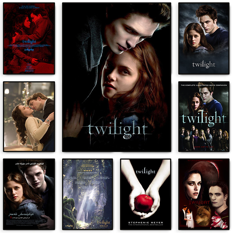 

Classic Movie Twilight Poster Edward Bella Canvas Painting Prints Wall Art Picture Film Room Home Bar Cafe Decor Mural