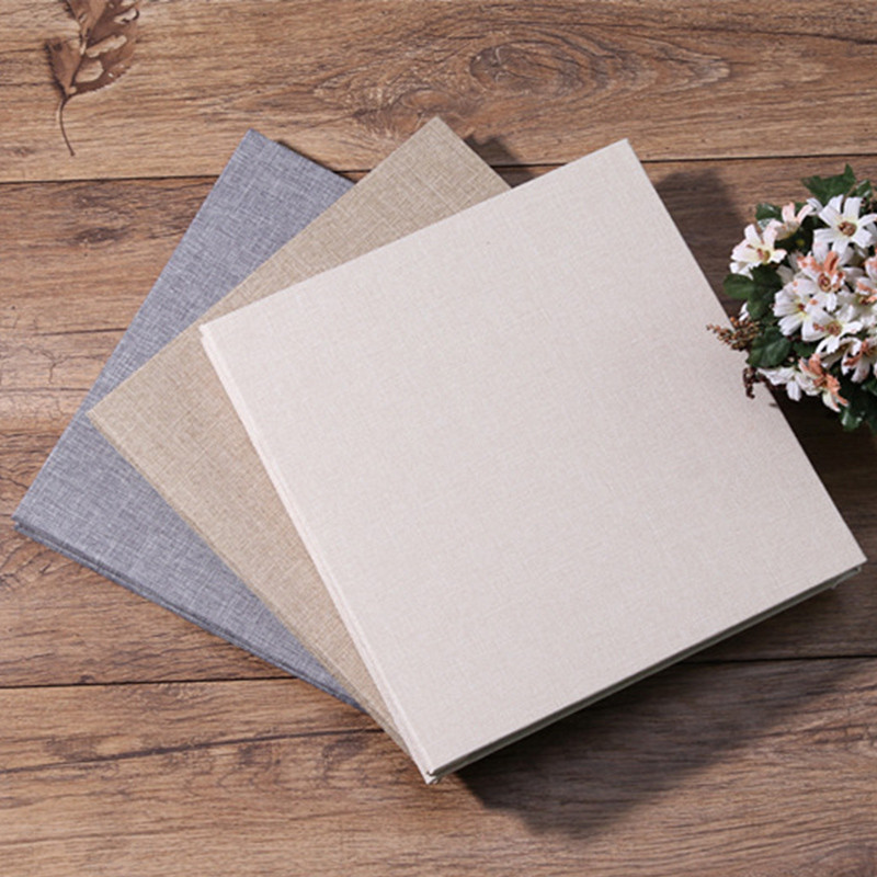 

Album Linen Self Adhesive Film Cover Photo Storage Album Family Friends Photo Storage DIY Decoration Commemorative Album