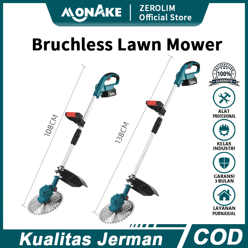 MONAKE JERMAN  Mesin Potong Rumput Brushless Pemotong Rumput Listrik Pemangkas Cordless