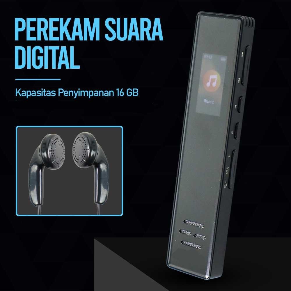 MROBO Perekam Suara Audio Digital Voice Recorder 1536K 16GB - A10