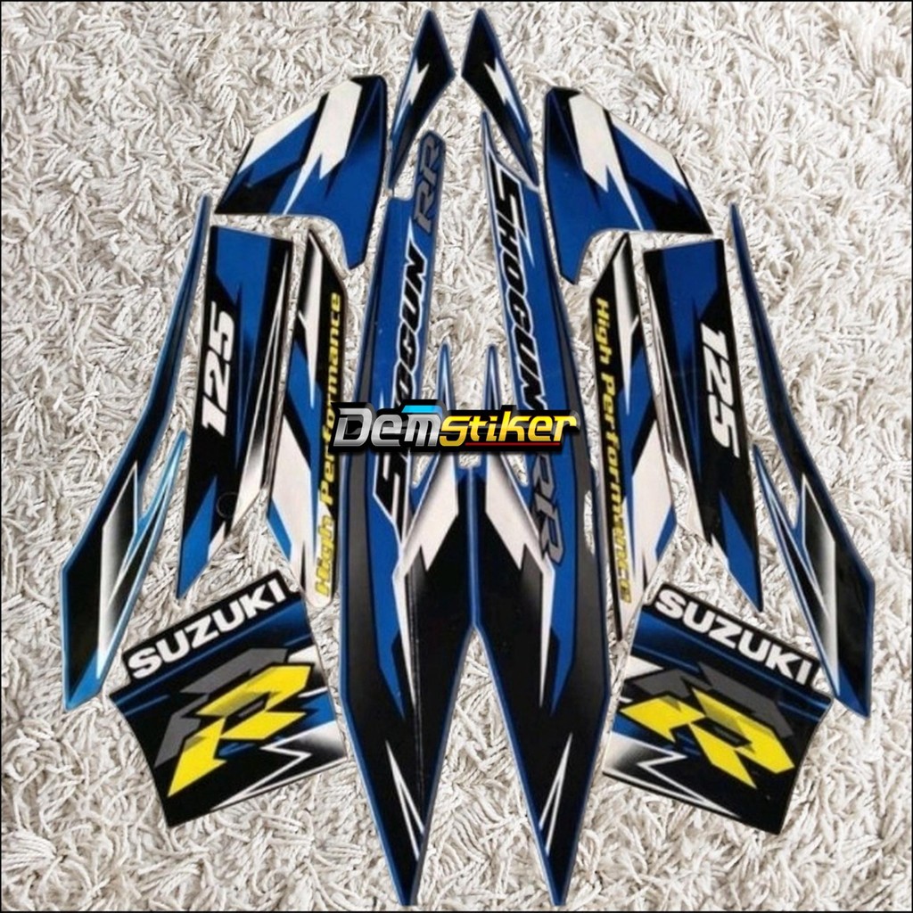 Striping Suzuki Shogun Rr 125 2008 Hitam Biru Body Standar Berkualitas Terbaik