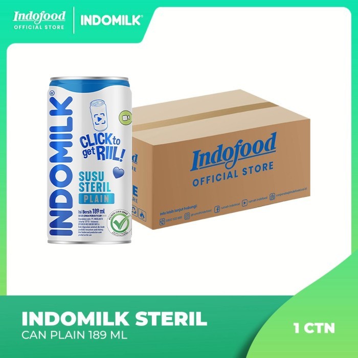 

Ctn - Indomilk Steril Can Plain 189 ml