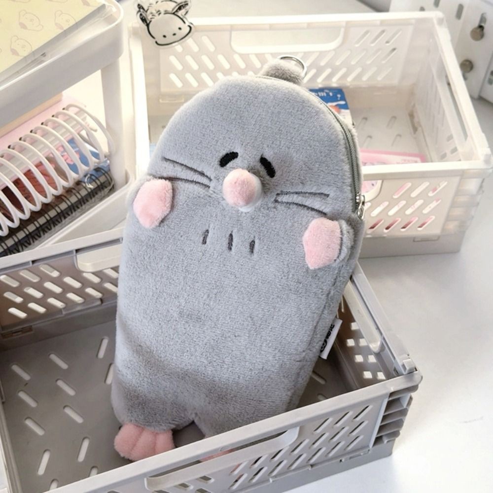 

Durable 3D Mole Pencil Case Plush Cute Stationery Storage Bag Large Capacity Cartoon Stationery Case Middle School Student