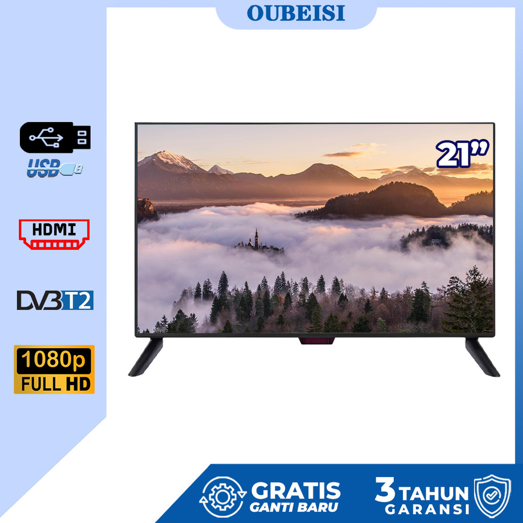 OUBEISI TV Digital TV 21/22/24/25 Inch TV LED FHD DVB T2