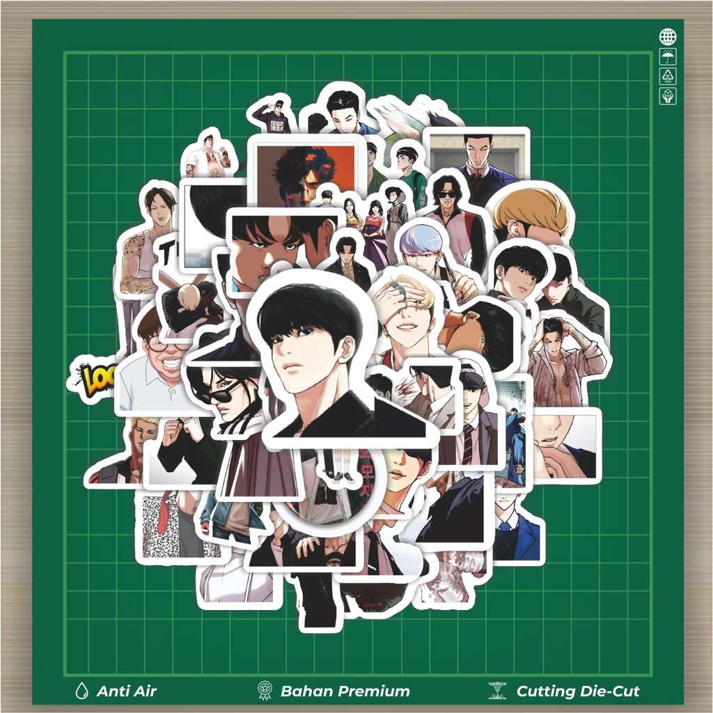 

HOT 50 PCS STIKER Stiker Webtoon Lookism Stiker Dekorasi Lucu Kreatif untuk Notebook, Skateboard, HP