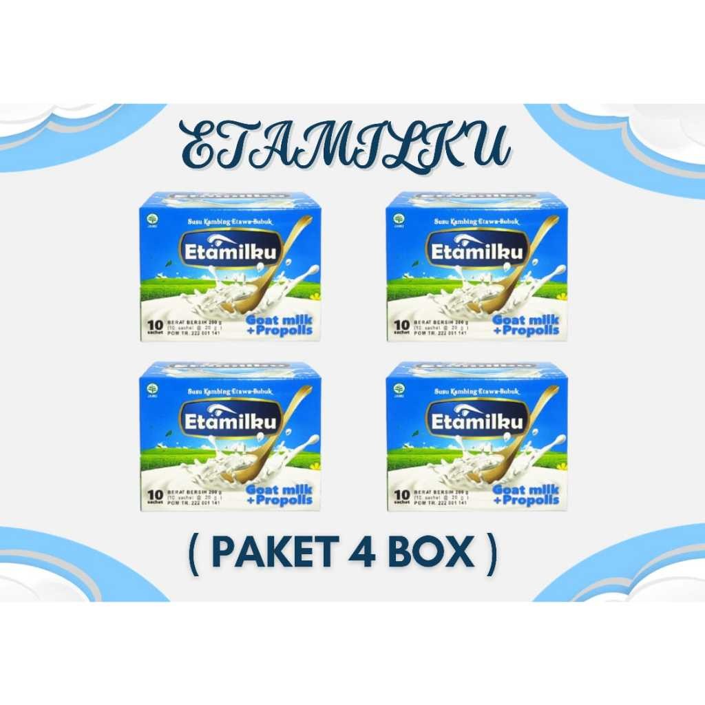 

New ( PAKET 4 BOX ) Susu Kambing Etawa Plus Propolis ETAMILKU Rasa Original AsliPremium