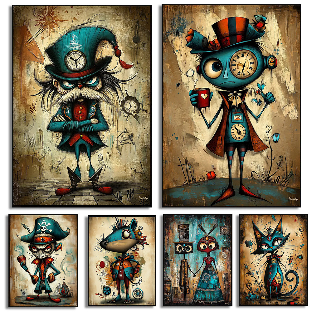 

Mechanical Menagerie Steampunk Chronicles Poster Animals Prints Canvas Painting Wall Art Pictures Home Room Vintage Decoration