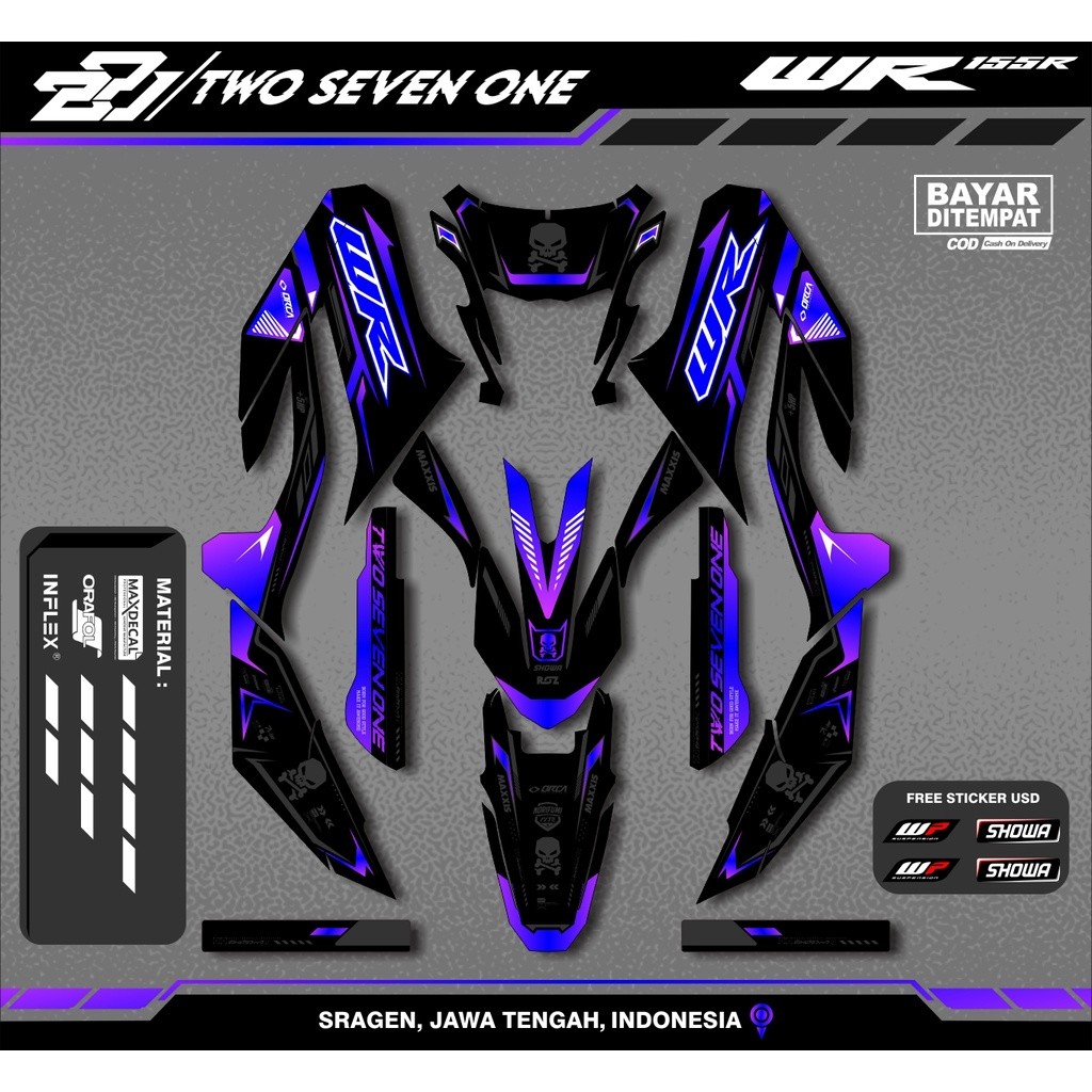 STRIPING WR 155 NEW DESAIN DECAL YAMAHA WR 155 FULL BODY STRIPING RACING WR