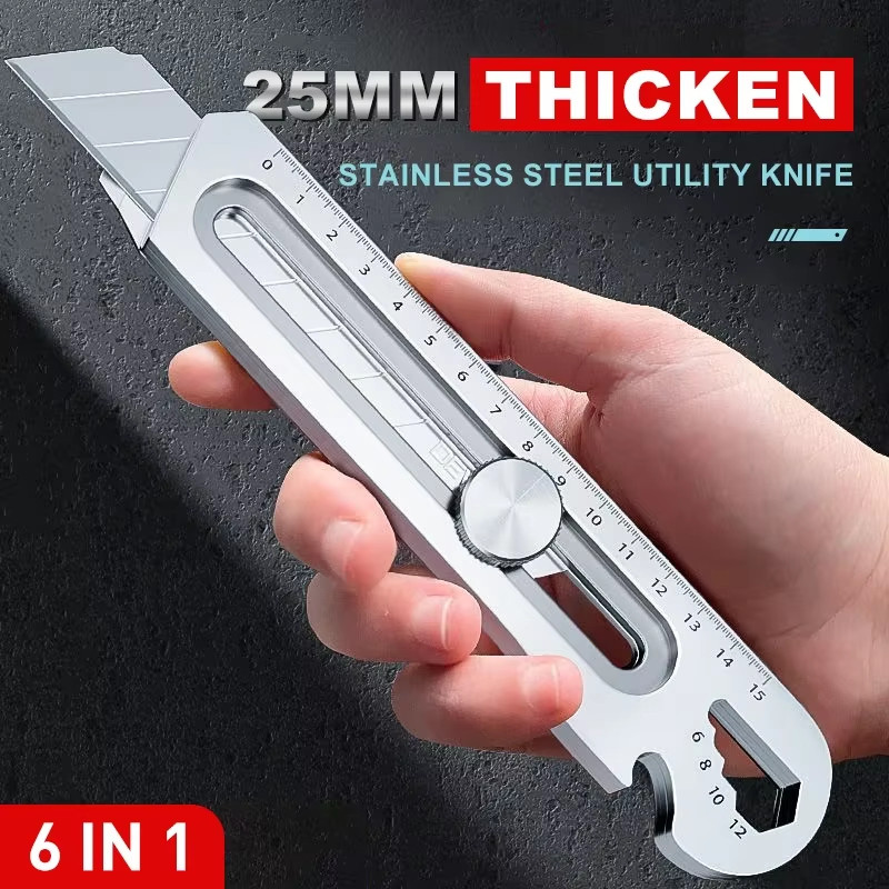 

6in1 Pisau Cutter Multifungsi Cutter Pisau Baja Besar 10pc Pisau Set Cutter Pisau Pemotong KertasCO