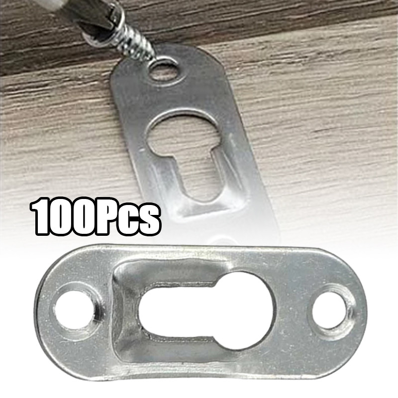 100pcs Plat Gantungan Pigura Lukisan Hook Oval Besar Bracket Gantungan Pigura Plat Gantungan Pigura 