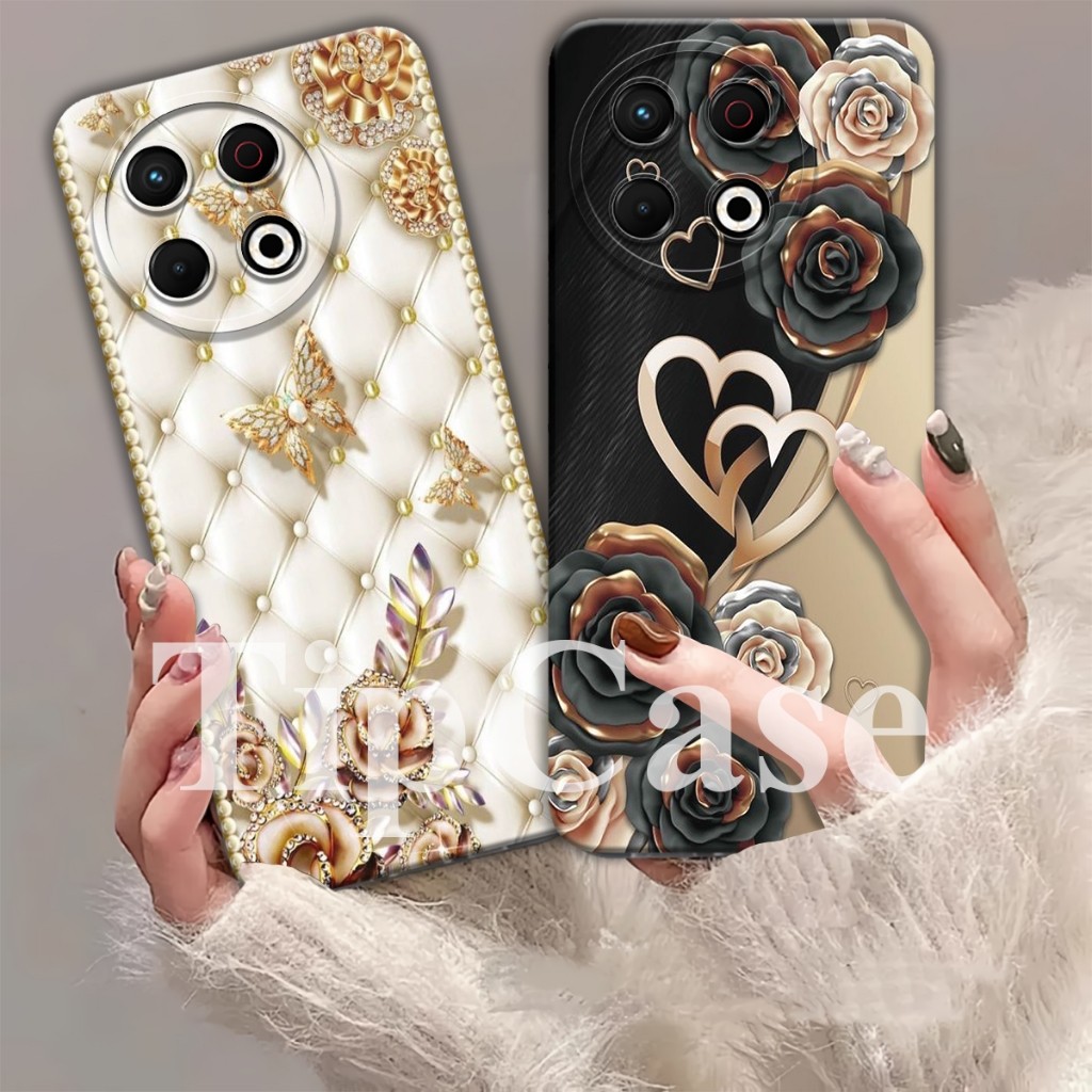 Case Infinix Spark 30 Pro Pelindung Camera case Bunga Love