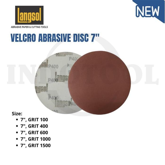 Amplas Bulat Velcro 7" Velcro Abrasive Disc Grit 100 400 600 1000 1500 LANGSOL