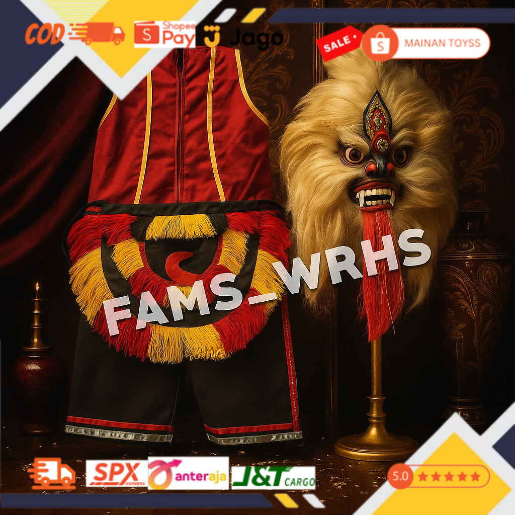 Baju Setelan Ganongan Anak Dewasa Celana Rompi Ganongan dan Jaranan dt