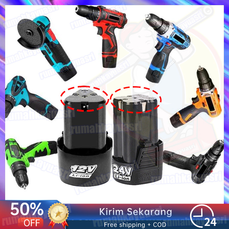 2 PCS BATERAI BOR CAS 24V BATERAI LITHIUM-ION 24V / 12V