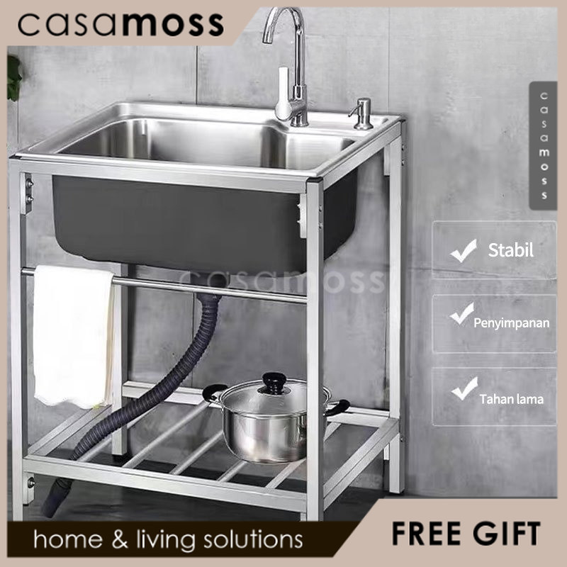 Stainless Steel 7540 meja cuci piring SUS 304 Bak  Kitchen sink Modern Kitchen Sink rak kompor dan w