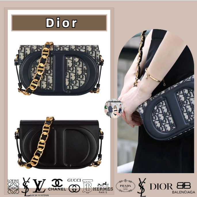 Dior / CD Signature Bag Pumoon / Calfskin / Rantai / Tas Bahu Garansi Dua Tahun Otentik (100% Otenti