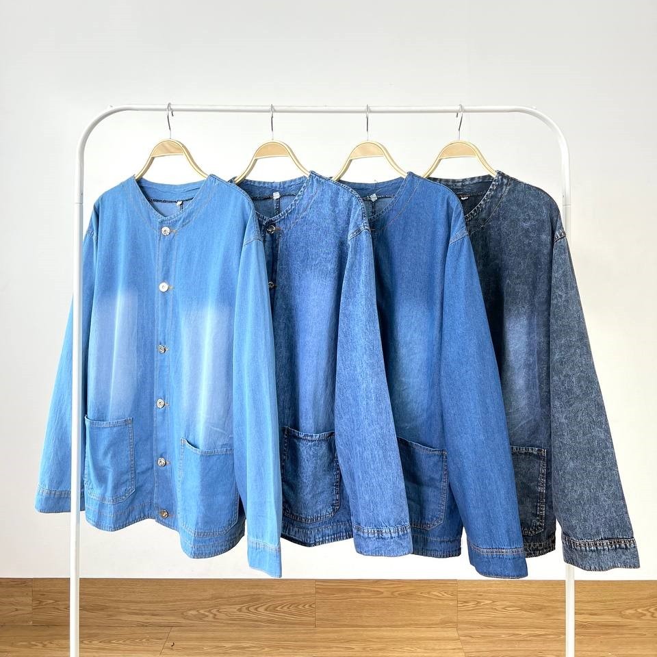 AKAVI - JAKET ZYRA JEANS DENIM OUTER BIGSIZE CARDIGAN OVERSIZE ATASAN SUPER JUMBO LD 120 130 140 150
