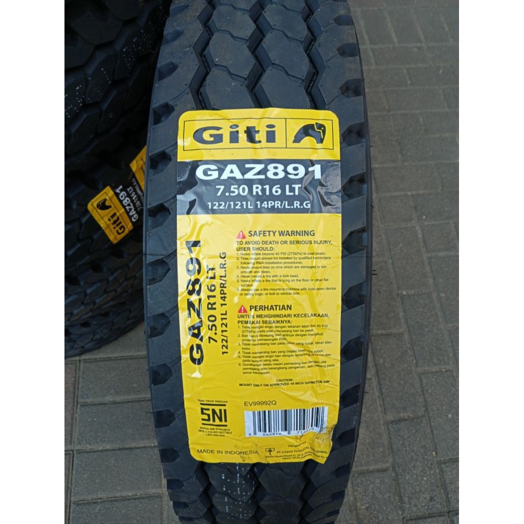GITI GAZ891 750 R16 LT 14PR Ban Truk Radial Gajah Tunggal - Ban Truk Kawat Radial