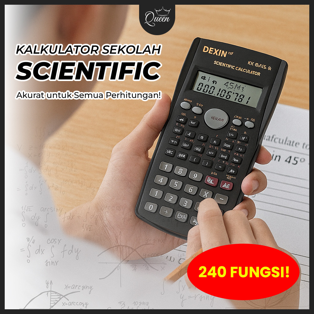 

QG Kalkulator Sekolah Scientific Warna 12 Digit 240 Fungsi Kalkulator Saintifik Sekolah