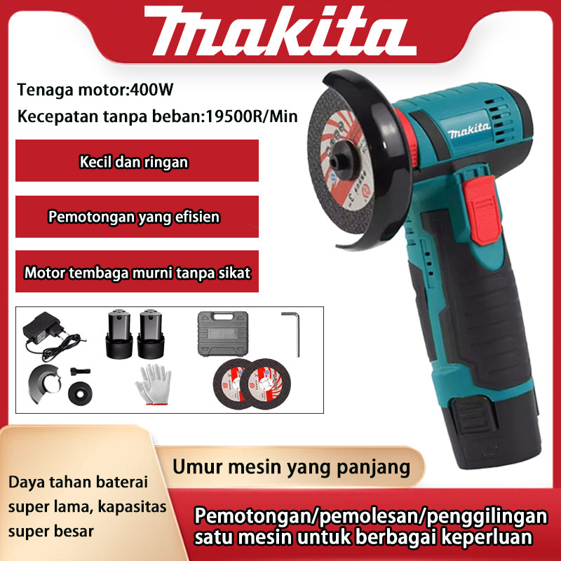 MAKITA Angle Grinder mini Cordless Brushless 3inch Baterai litium 12V/16.8V Mesin Gerinda tangan-Tan