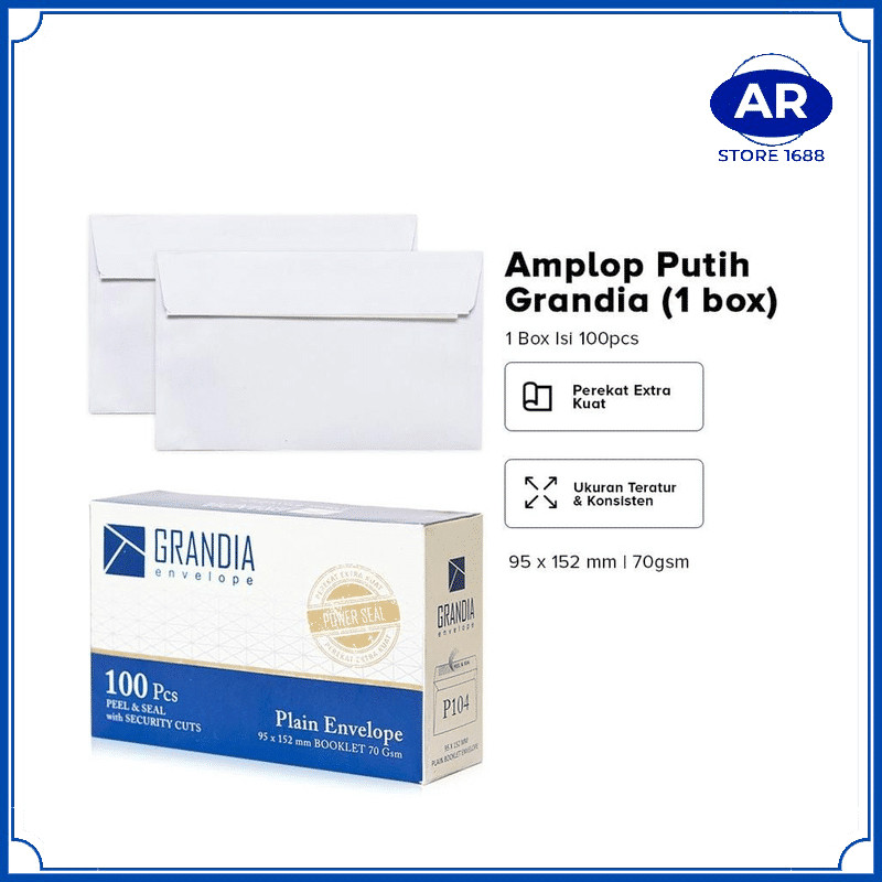 

AR GROSIR Isi 100Pcs Amplop Putih P 104 Grandia Amplop Polos Kecil Dengan Lem Perekat