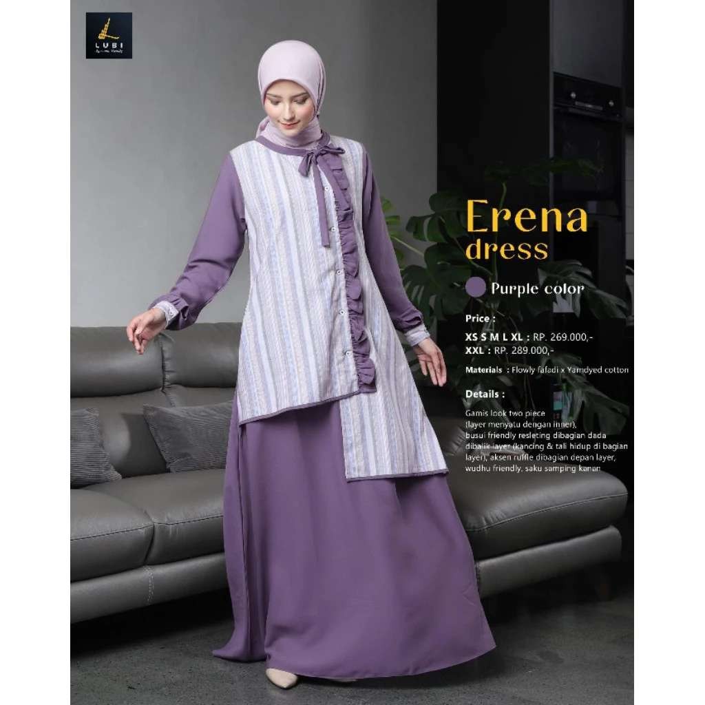 LUBI GAMIS DEWASA ERENA DRESS PURPLE