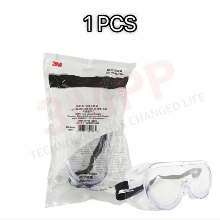 3M 1621 AF Safety Goggle Anti-FOG kacamata goggle Lab 3M1621 - 3M 1621AF