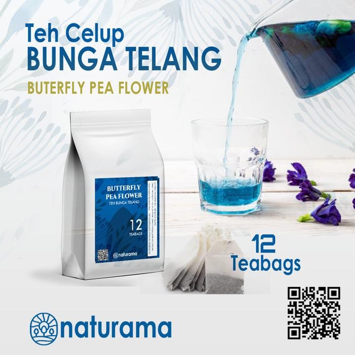 

Teh Bunga Telang Celup 12 Teabags Naturama Teh Biru Organik