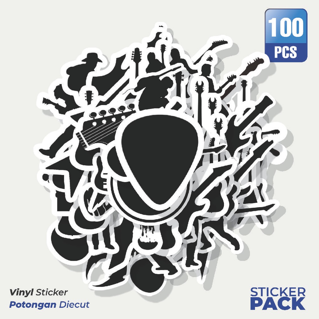 

Stiker Vinyl Stiker People and Guitar Silhouette [Orang dan Siluet Gitar] Waterproof Aesthetic- Untuk Laptop, Motor, dan Helm - Paper Stationery Pack
