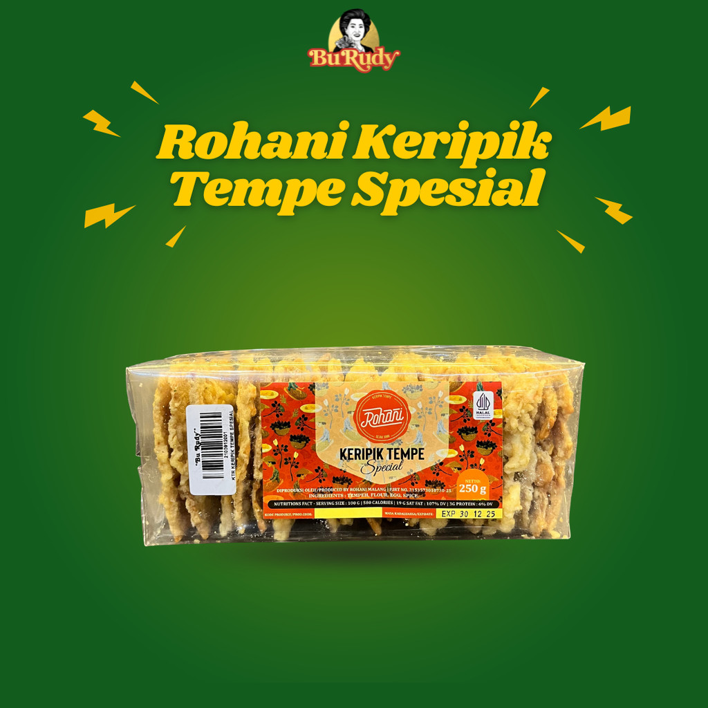 

Rohani Keripik Tempe – Keripik Tempe Spesial Asli | Camilan Renyah Gurih 250gr