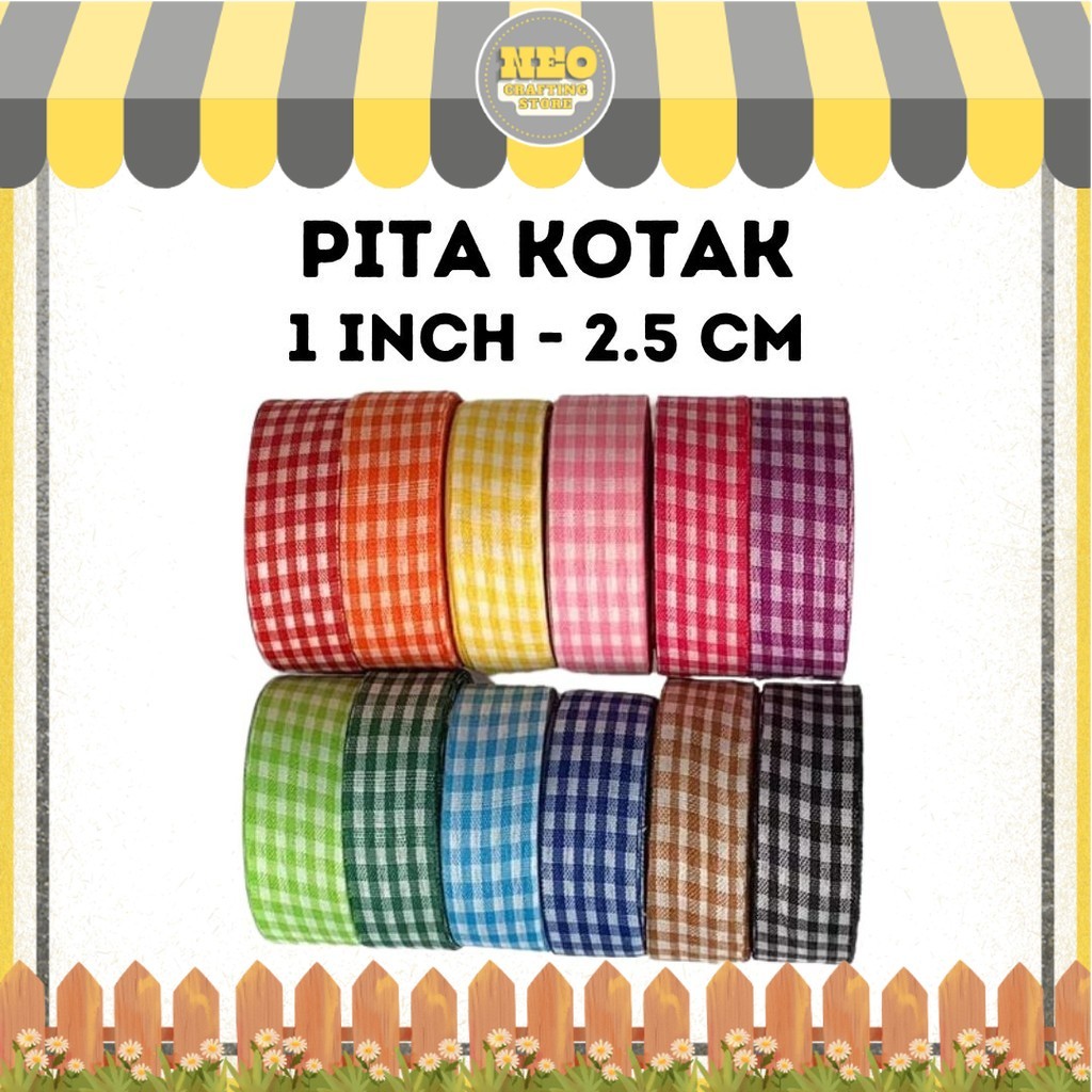 

Pita Kotak 1 inch (2.5 cm) Panjang 20 yard (18 mtr)