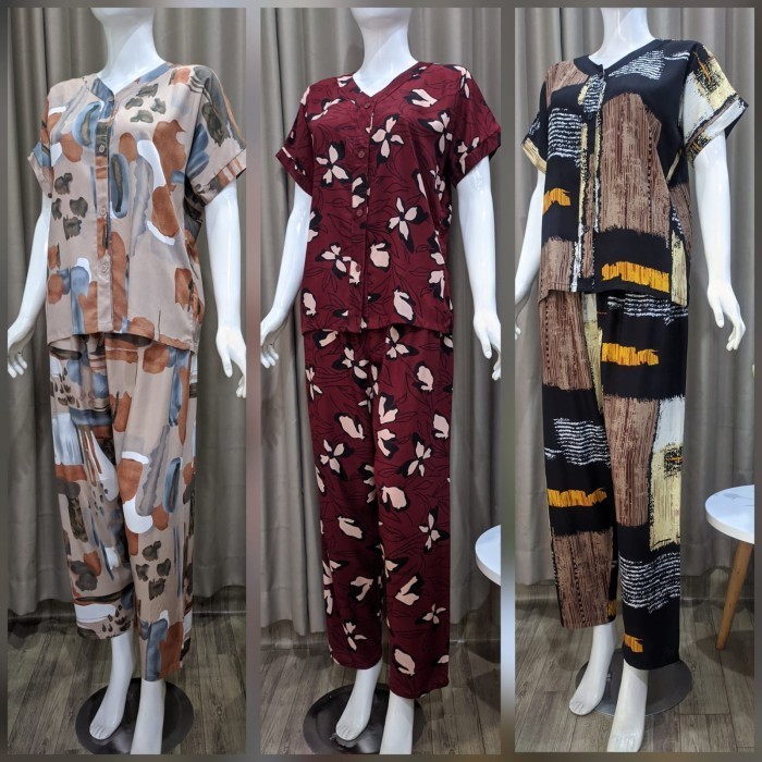 VSILKA 46 PIYAMA WANITA DEWASA KATUN BAJU TIDUR WANITA PAKAIAN HARIAN