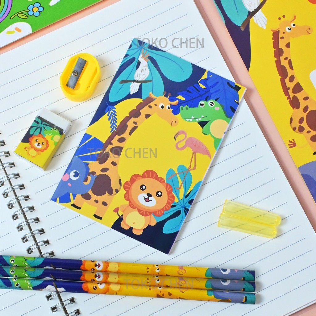 

Bibaile Set Alat Tulis Pensil Set 8 in 1 / Alat Tulis Sekolah / Paket Alat Tulis / Stationery Set 8 in 1 Karakter