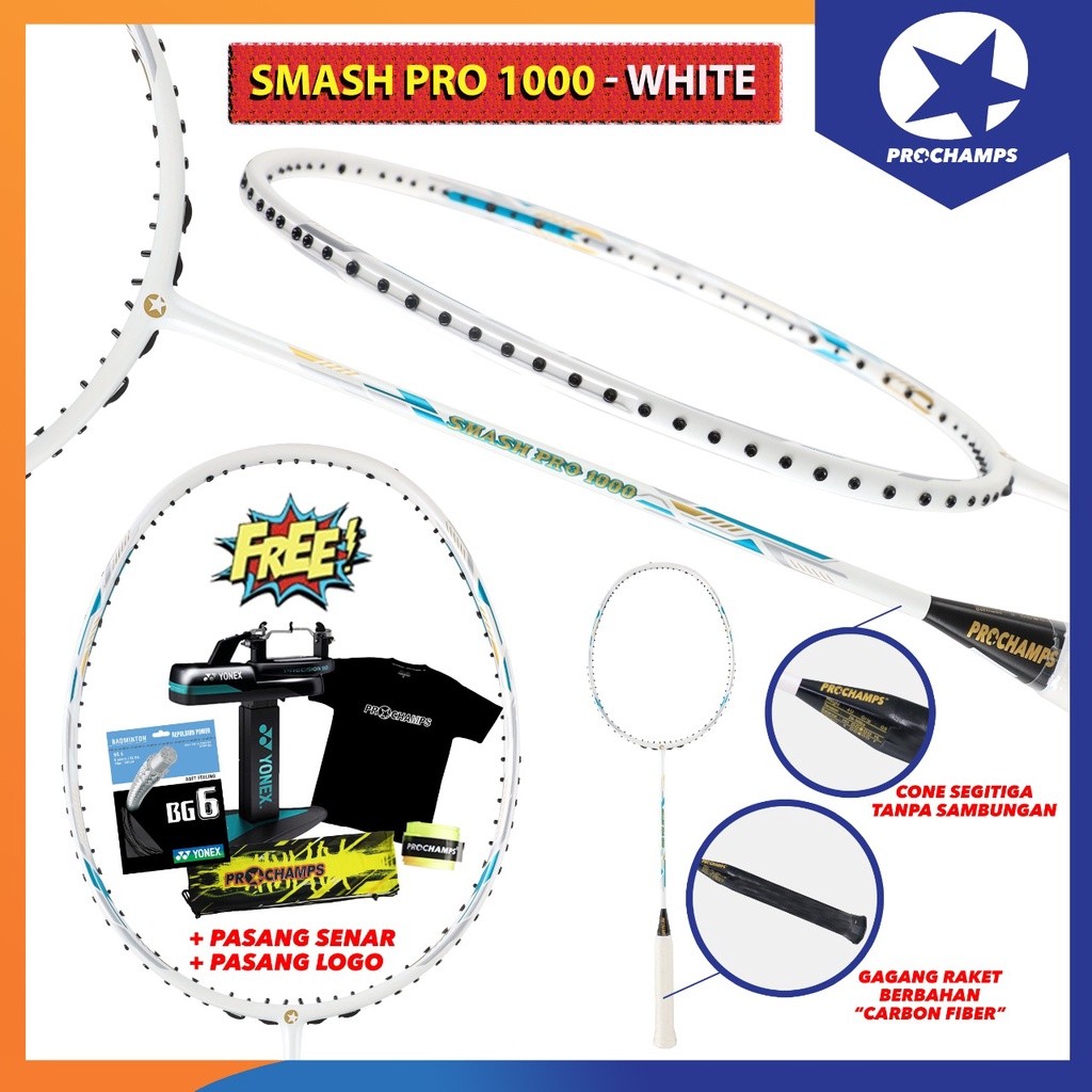 PROCHAMPS SMASH PRO 1000 RAKET BADMINTON ORIGINAL