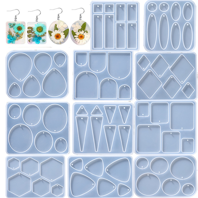 

Geometric Earring Pendant Silicone Mold For Epoxy Resin DIY Earring Keychain Necklace Charms Resin Silicone Mold Jewelry Making
