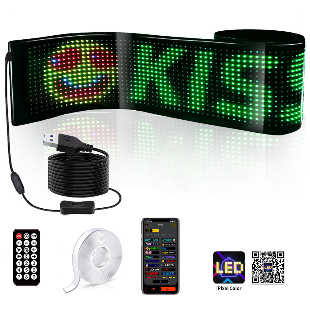 

16*96cm Portable Flexible Screen for Advertise Decor LED Panel DIY Customize Content APP Control Remote Smart Dynamic Signboard