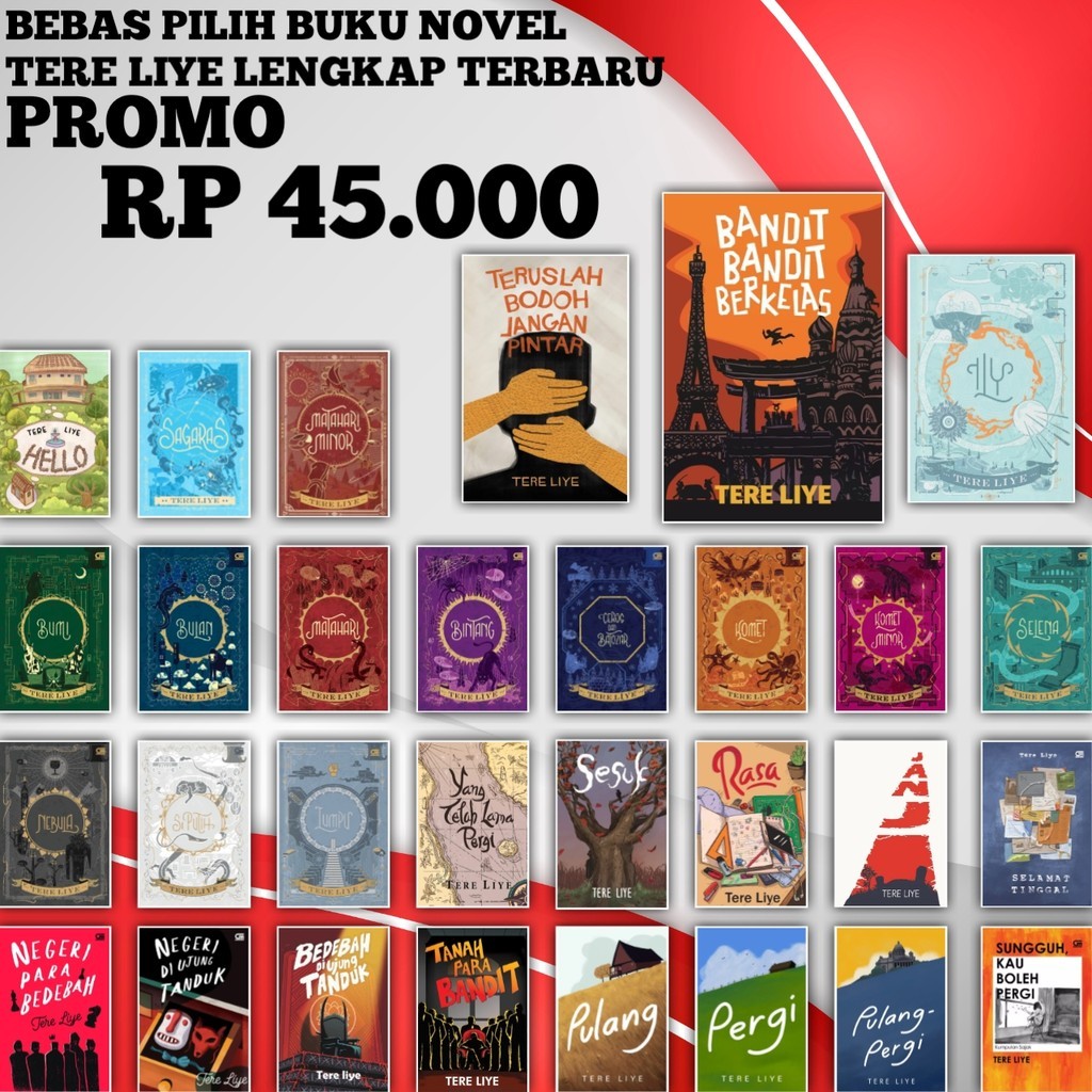 Buku Novel Tere Liye Paket Bumi ILY Aldebaran Tanah Para Bandit Bandit Berkelas Hello Bulan Matahari