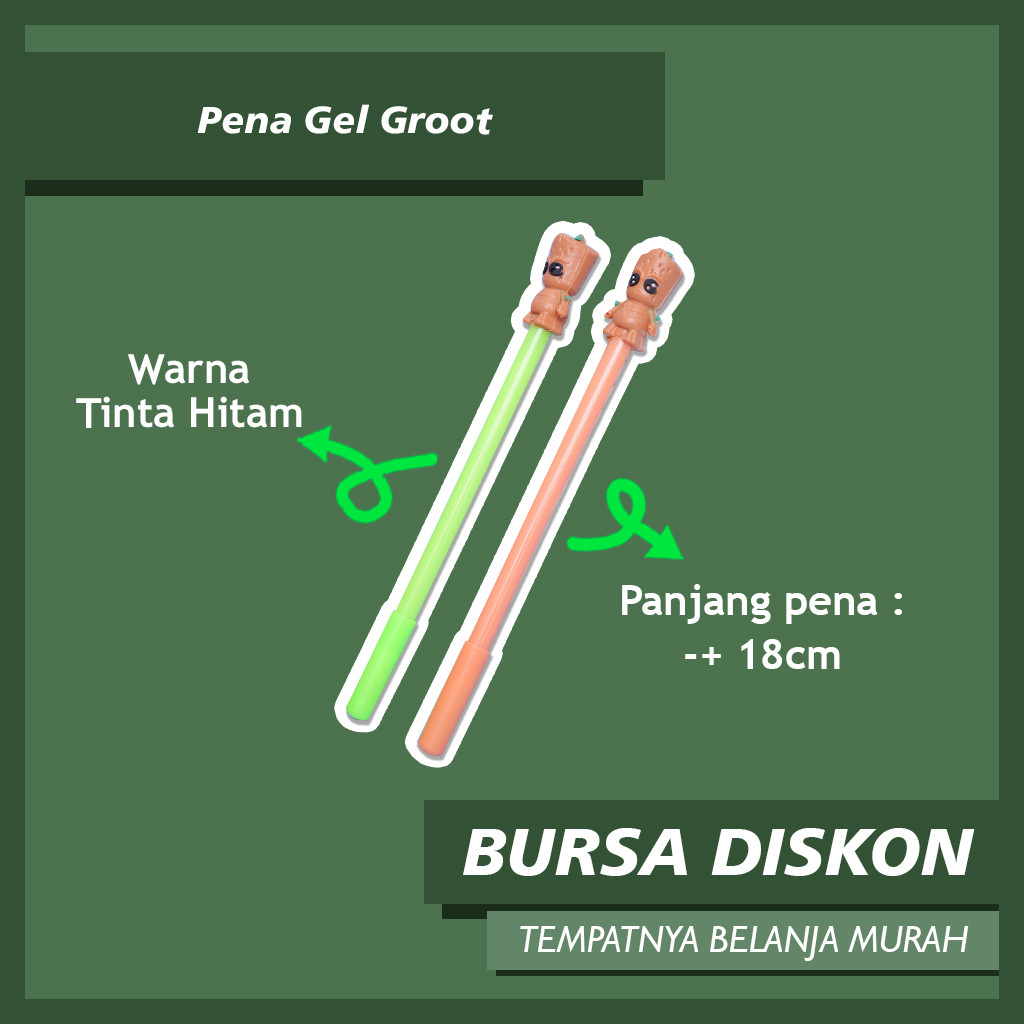 

12pcs Pena Gel Groot Alien Kayu Pen Kebal Alat Tulis Lucu Uniik Kekinian Anak Laki laki Grosir Bisa COD