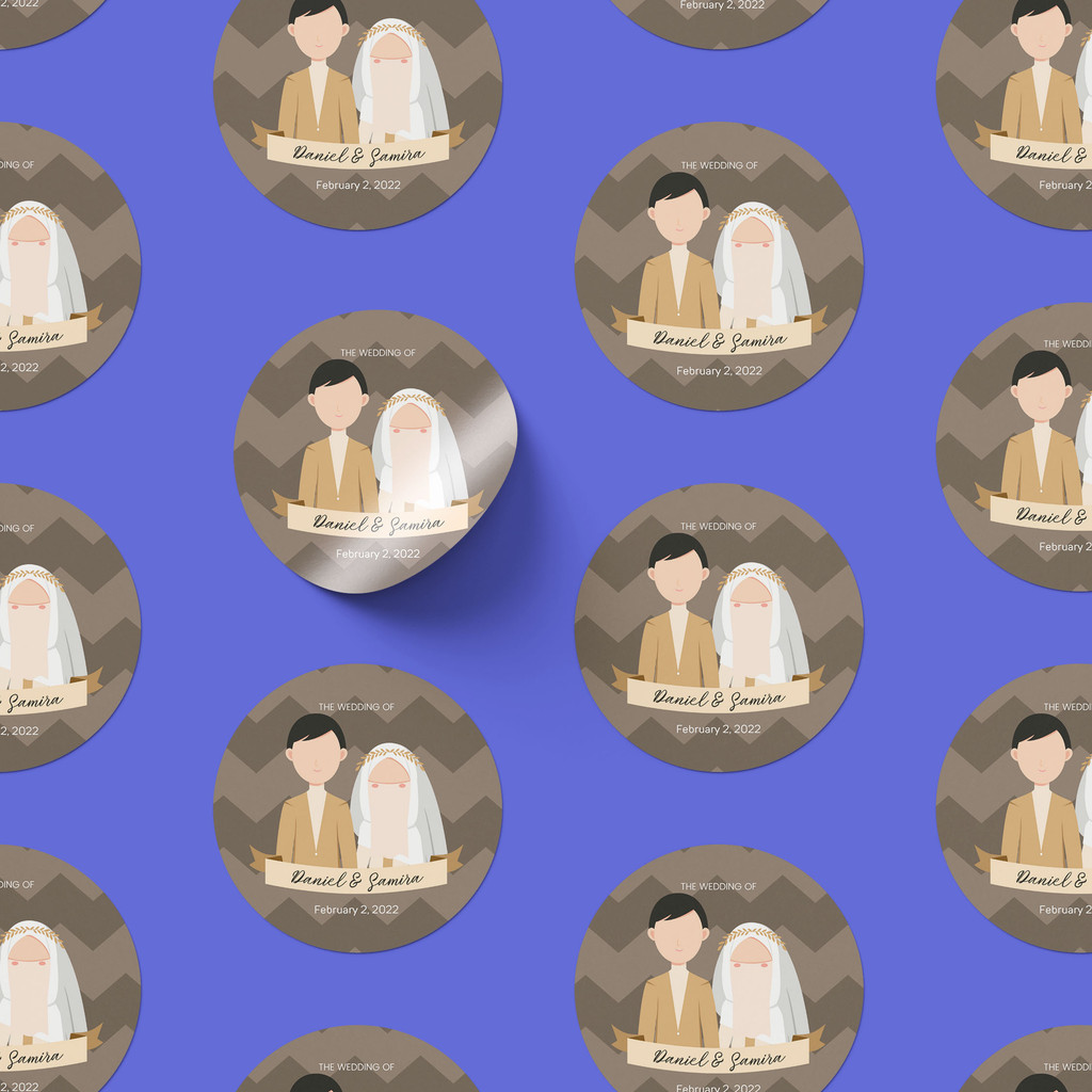 

[ISI SD 125pcs] Sticker Souvenir Bulat Stiker Wedding Pernikahan Lingkaran WB6-5