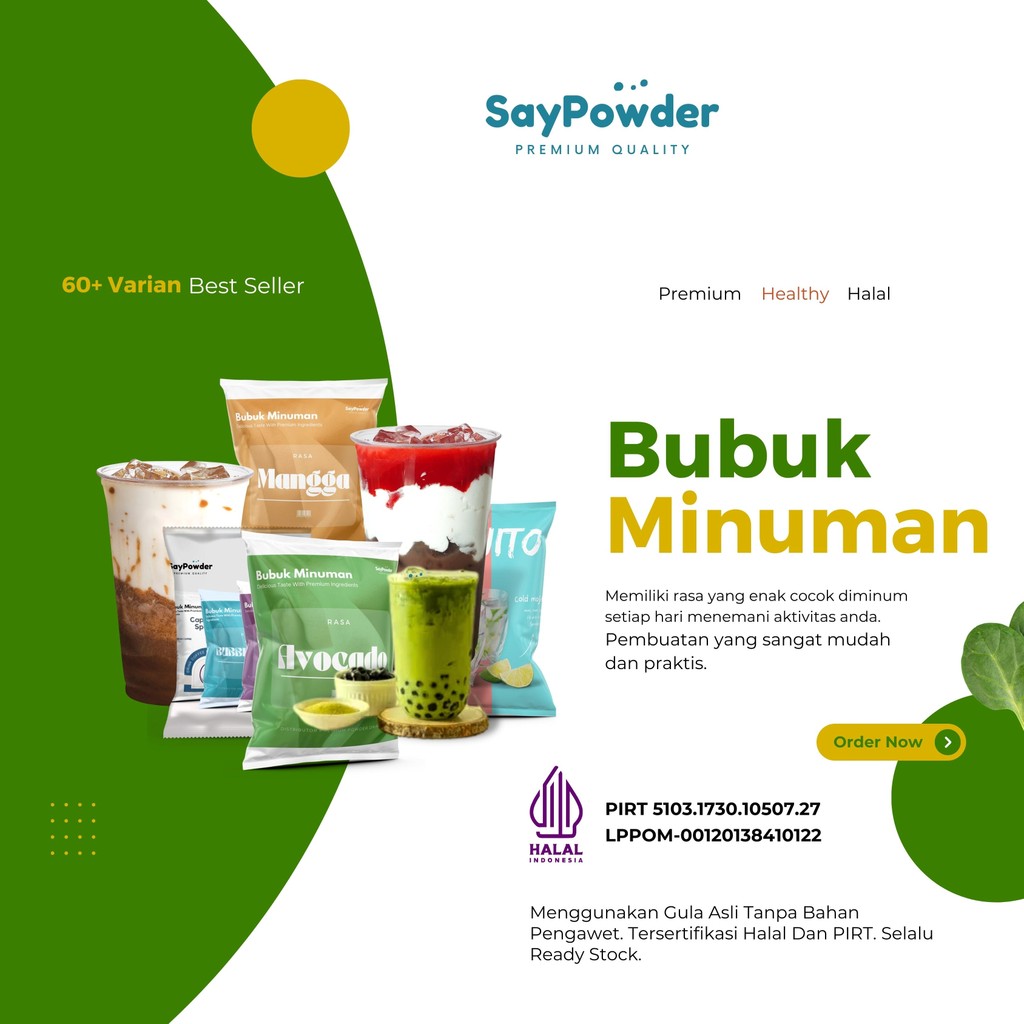 

BUBUK MINUMAN RASA PREMIUM GRAM ANEKA RASA SERBUK MINUMAN KEKINIAN POWDER MINUMAN SERBUK BUBUK